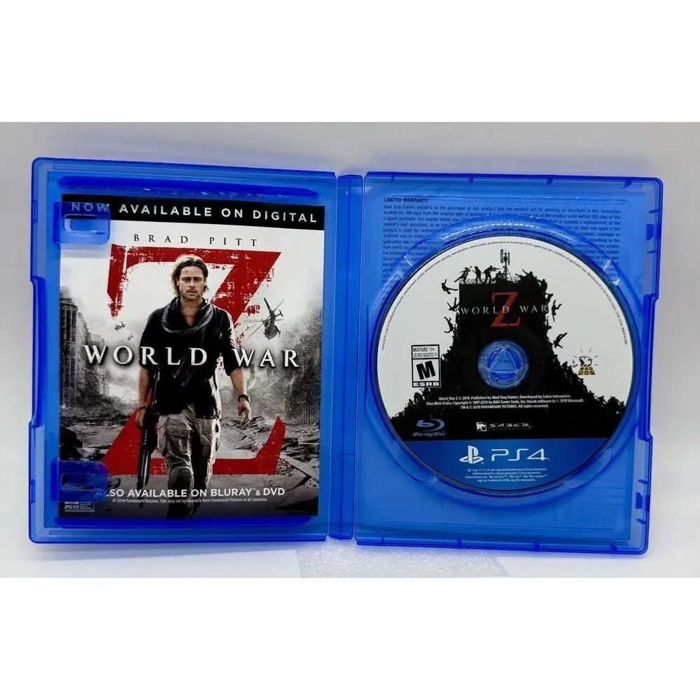 World War Z - Sony PlayStation 4‎ PS4 Game, Case With Inserts Tested